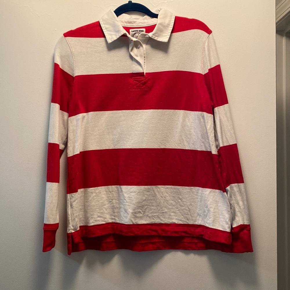 Lands End Womens Rugby stripe polo
